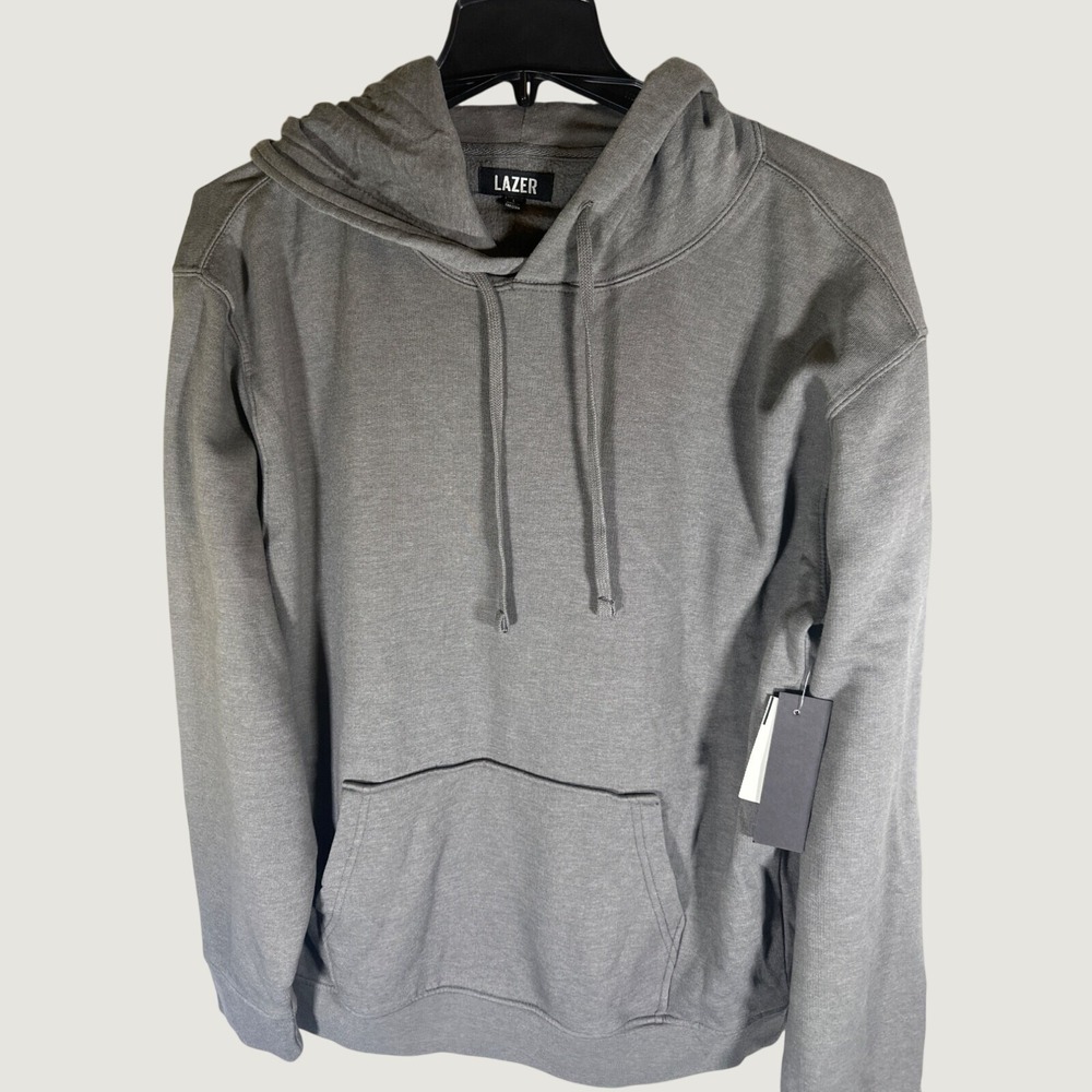 Lazer Mens Hoodie Pullover Sweatshirt, Grey, Size L, NWT